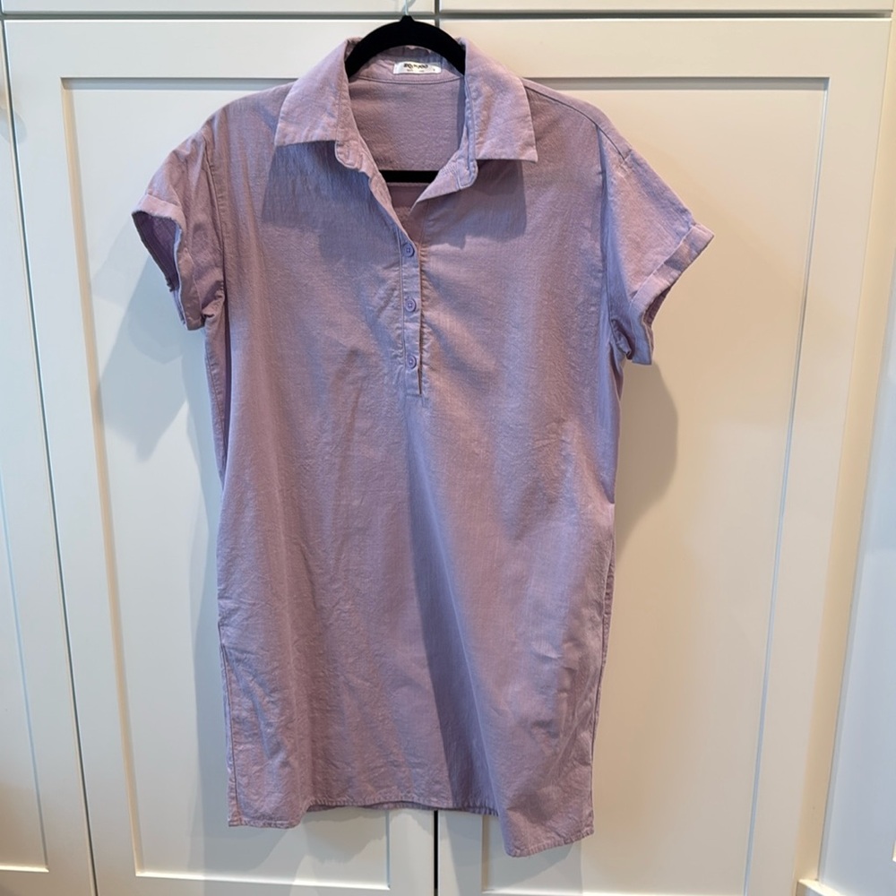 Lavender shirt dress